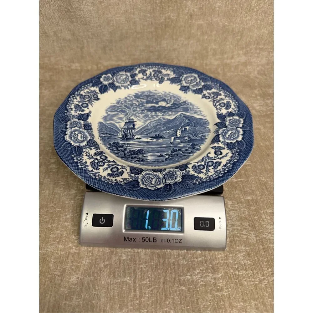 Vintage Royal Warwick Lochs of Scotland Loch Oich Dinner Plate Blue White 10